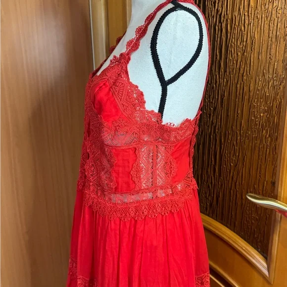 Charo Ruiz Red Lace Maxi Dress - Picture 11 of 16